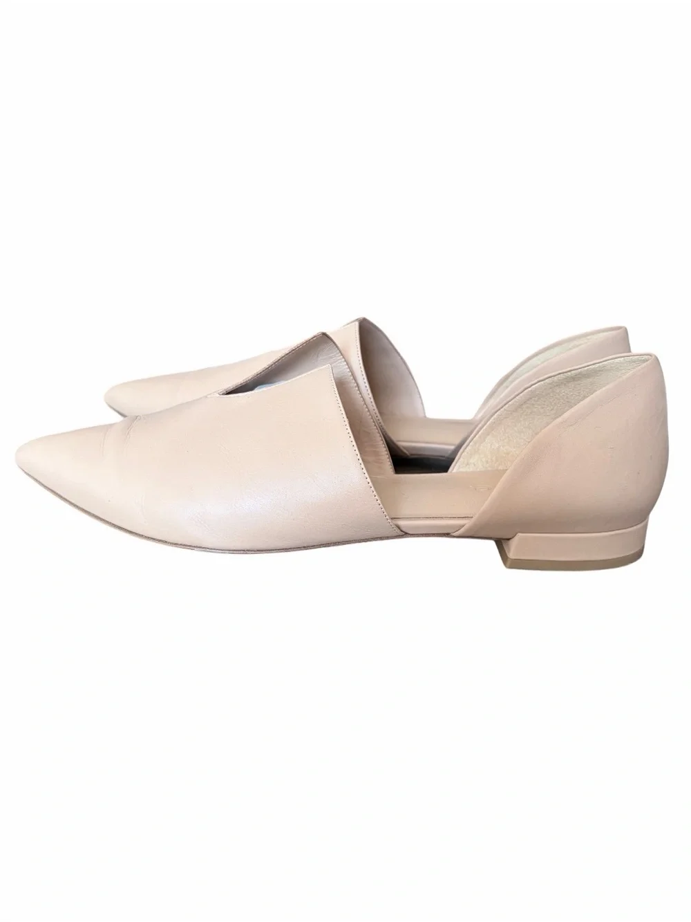 Vince Darlington D’Orsay Nude Leather Split Flats size 8